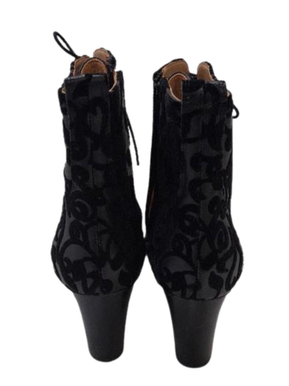 Embassy London Velvet Flocked Lace-Up Ankle Boots EU 40 / US 9 Dark Romantic - Picture 5 of 7